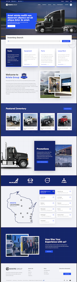 Kriete Trucks Homepage Design